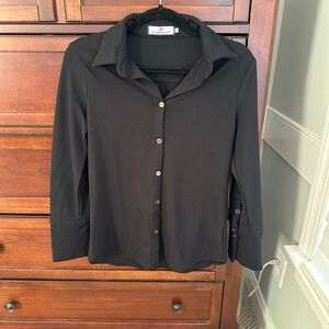 CK Bradley Black Buttondown Collared Blouse size small